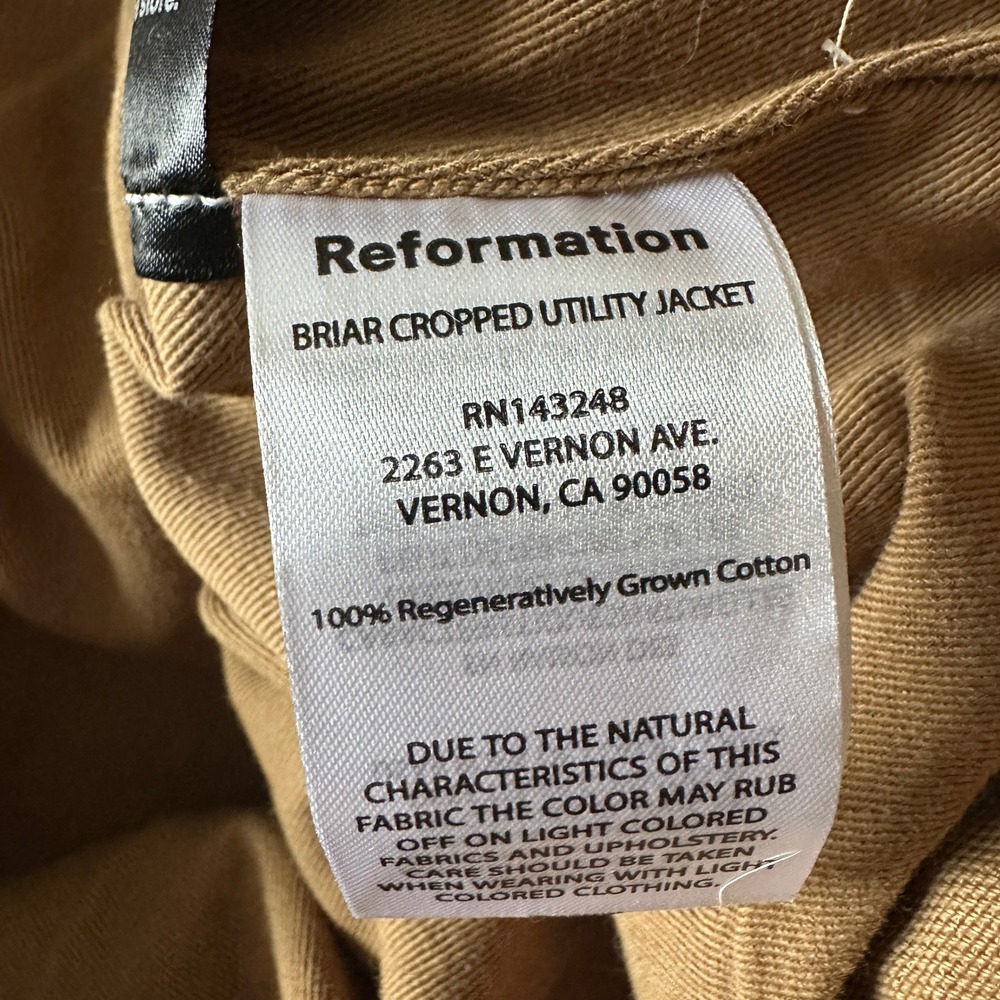 NWT Reformation Briar Cropped Utility Jacket M - Picture 8 of 11